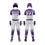 White & Purple Baseball Uniform Custom Elite Edition