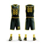 Black & Yellow Basketball Uniform Custom Power Edition
