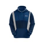 Blue & Grey Embroidered Cotton Hoodie