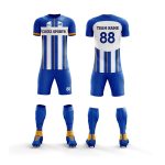 Blue & White Vertical Stripe Soccer Jersey & Short
