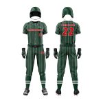 Dark Green Pinstripe Baseball Uniform Custom Team Edition