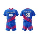Blue & Red Geometric Line Rugby Set