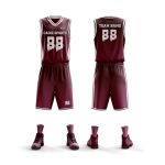 Maroon Basketball Uniform Classic Sublimated Set