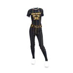 Custom Navy & Gold “cadiz sports” Sublimated Pinstripe Softball Uniform