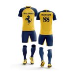 Blue & Yellow Graphic Soccer Jersey & Short