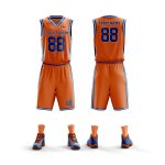 Orange & Blue Basketball Uniform Pro Team Set