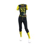 Custom Yellow & Black “cadiz sports” Sublimated Grid Pattern Softball Uniform